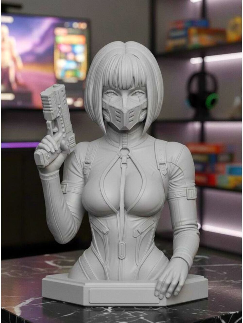 Naughty Kiwi Cyberpunk Statue - Anime Lover Gift - Manga Home Decor